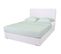 Lit Enzo 140x190 En Tissu Gris Clair + Matelas Mousse Clean Confort 19cm