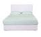 Lit Enzo 140x190 En Tissu Gris Clair + Matelas Mousse Clean Confort 19cm