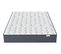 Lit Enzo 140x190 En Tissu Gris Clair + Matelas Mousse Accueil Mémoire De Forme Memo HR 22cm