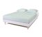 Ensemble Lit Dina Tissu Gris Clair 140x190 cm + Matelas Mousse Accueil Mémoire De Forme Memo Hr 22cm