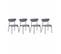 Lot De 4 Chaises - Arty - Scandinaves Et Vintage. Assise Et Dossier Gris Foncé. Pieds En Acier