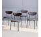 Lot De 4 Chaises - Arty - Scandinaves Et Vintage. Assise Et Dossier Gris Foncé. Pieds En Acier