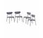 Lot De 4 Chaises - Arty - Scandinaves Et Vintage. Assise Et Dossier Gris Foncé. Pieds En Acier