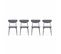 Lot De 4 Chaises - Arty - Scandinaves Et Vintage. Assise Et Dossier Gris Foncé. Pieds En Acier