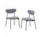 Lot De 2 Chaises - Arty - Scandinaves Et Vintage. Assise Et Dossier Gris Foncé. Pieds En Acier