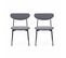 Lot De 2 Chaises - Arty - Scandinaves Et Vintage. Assise Et Dossier Gris Foncé. Pieds En Acier