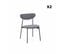 Lot De 2 Chaises - Arty - Scandinaves Et Vintage. Assise Et Dossier Gris Foncé. Pieds En Acier