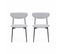 Lot De 2 Chaises - Arty - Scandinaves Et Vintage. Assise Et Dossier Gris Clair. Pieds En Acier