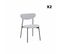 Lot De 2 Chaises - Arty - Scandinaves Et Vintage. Assise Et Dossier Gris Clair. Pieds En Acier