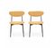 Lot De 2 Chaises - Arty - Scandinaves Et Vintage. Assise Et Dossier Moutarde. Pieds En Acier