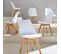 Lot De 6 Chaises Scandinaves. Pieds Bois De Hêtre. Chaises 1 Place. Blancs