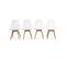 Lot De 4 Chaises Scandinaves - Lagertha - Pieds Bois. Fauteuils 1 Place. Coussin Blanc. Coque