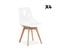 Lot De 4 Chaises Scandinaves - Lagertha - Pieds Bois. Fauteuils 1 Place. Coussin Blanc. Coque