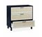 Commode Noire Et Cannage 80 X 40 X 80cm - Bianca - 3 Tiroirs