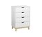 Commode Blanche Scandinave - Floki - Chiffonnier Avec Pieds En Bois De Sapin. 4 Tiroirs. 60x40x90cm