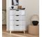 Commode Blanche Scandinave - Floki - Chiffonnier Avec Pieds En Bois De Sapin. 4 Tiroirs. 60x40x90cm