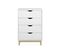 Commode Blanche Scandinave - Floki - Chiffonnier Avec Pieds En Bois De Sapin. 4 Tiroirs. 60x40x90cm