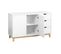 Buffet De Rangement Blanc. Pieds Bois - Floki - Avec 3 Tiroirs. Buffet 2 Portes. 120x40x75 Cm