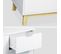 Buffet De Rangement Blanc. Pieds Bois - Floki - Avec 3 Tiroirs. Buffet 2 Portes. 120x40x75 Cm