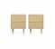 Lot De 2 Tables De Chevet Décor Bois Naturel - Mika - 2 Tiroirs - L 48 X L 40 X H 59cm