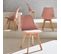 Lot De 4 Chaises Scandinaves. Pieds Bois De Hêtre. Chaises 1 Place. Vieux Rose