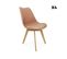 Lot De 4 Chaises Scandinaves. Pieds Bois De Hêtre. Chaises 1 Place. Vieux Rose