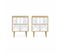 Lot De 2 Tables De Chevet Décor Bois Blanc - Mika - 2 Tiroirs - L 48 X L 40 X H 59cm