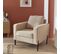 Fauteuil En Velours Côtelé Beige - Bjorn - Canapé 1 Place Fixe Droit Pieds Métal