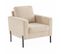 Fauteuil En Velours Côtelé Beige - Bjorn - Canapé 1 Place Fixe Droit Pieds Métal