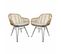 Lot De 2 Fauteuils En Rotin Naturel Et Métal. Coussin Beige - Cahya