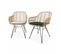 Lot De 2 Fauteuils En Rotin Naturel Et Métal. Coussin Beige - Cahya