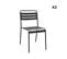 Lot De 2 Chaises De Jardin Acier. 2 Places. Anthracite. Amelia. L44 X P52 X H79cm