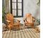 Lot De 2 Fauteuils De Jardin En Bois - Adirondack Salamanca- Eucalyptus . Chaises De Terrasse