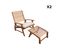 Lot De 2 Chaises Relaxantes. Puebla. 2 Chaises. 2 Reposes Pieds. 75x59x71cm