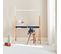 Bureau Tipi Blanc. Tobias. Deux Casiers. L 110 X L 75 X H 160cm