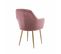 Fauteuil En Velours Vieux Rose Et Pieds En Métal Doré. Shella L 58 X P 58 X H 85