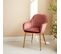 Fauteuil En Velours Vieux Rose Et Pieds En Métal Doré. Shella L 58 X P 58 X H 85