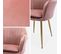 Fauteuil En Velours Vieux Rose Et Pieds En Métal Doré. Shella L 58 X P 58 X H 85