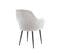 Lot De 2 Fauteuils En Velours Blanc Cassé Et Pieds En Métal Noir. Shella L 57 X P 59 X H 84.5