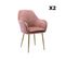 Lot De 2 Fauteuils En Velours Vieux Rose Et Pieds En Métal Doré. Shella L 58 X P 58 X H 85cm