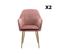 Lot De 2 Fauteuils En Velours Vieux Rose Et Pieds En Métal Doré. Shella L 58 X P 58 X H 85cm