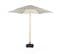 Parasol Droit Rond Sable Ø293cm Mât Central En Aluminium Imitation Bois. Orientable Et Manivelle