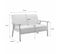 Banquette Et Fauteuil En Bois Et Tissu Gris Clair. Isak. L 114 X L 69.5 X H 73cm