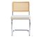 Lot De 2 Chaises De Salle à Manger Industrielles Metal Cannage Rotin Beige Tissu