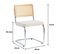 Lot De 2 Chaises De Salle à Manger Industrielles Metal Cannage Rotin Beige Tissu