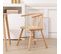 Lot De 2 Chaises De Salle à Manger Scandinave En Bois Massif Beige Rotin