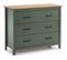 Commode 3 Tiroirs En Pin Massif / Vert 100 Cm - Ida