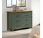 Commode 3 Tiroirs En Pin Massif / Vert 100 Cm - Ida