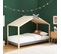 Ensemble Lit Cabane 90x190 En Pin Gris Anthracite Avec Sommier Charly + Matelas Mousse Confort Kids