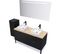 Meuble De Salle De Bain 2 Vasques Posées 140cm 4 Tiroirs Noir - Soho